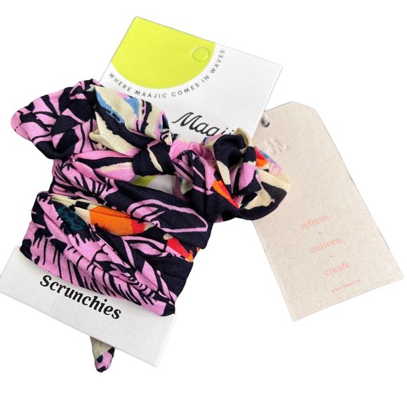 Maaji Loungewear Scrunchies Hair Bands 2 Piece NWT Handbag Scarf - Picture 1 of 5